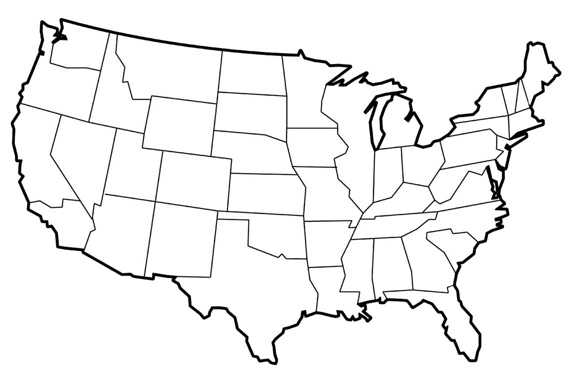 United States coverage map showing nationwide transportation services